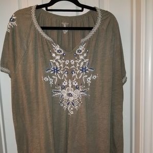 Sonoma Embroidered Peasant Tee